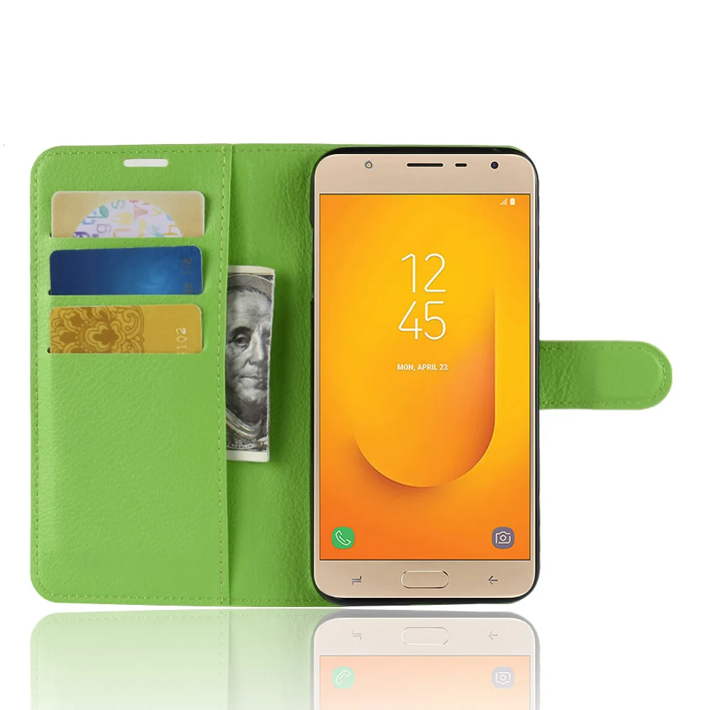 

YINGHUI for Samsung Galaxy J7 Duo Case Wallet Style Litchi Texture Flip Leather Case Cover for Samsung Galaxy J7 Duo SM-J720F
