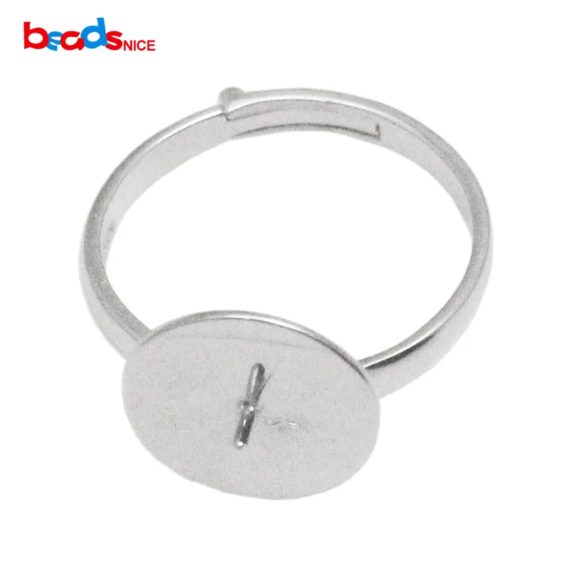 

Beadsnice 925 Sterling Silver Ring Blanks with a Pin for Half Drilled Beads Adjustable Silver Ring Findings ID35764/37051