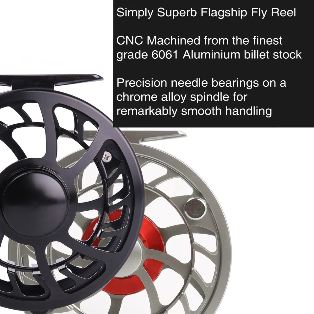 Carretel de Pesca Maximumcatch Semi-impermeável Super Leve Voar Cnc Máquina Corte T6061 Alumínio Carretel 3-12wt 6 Carretilhas de pesca