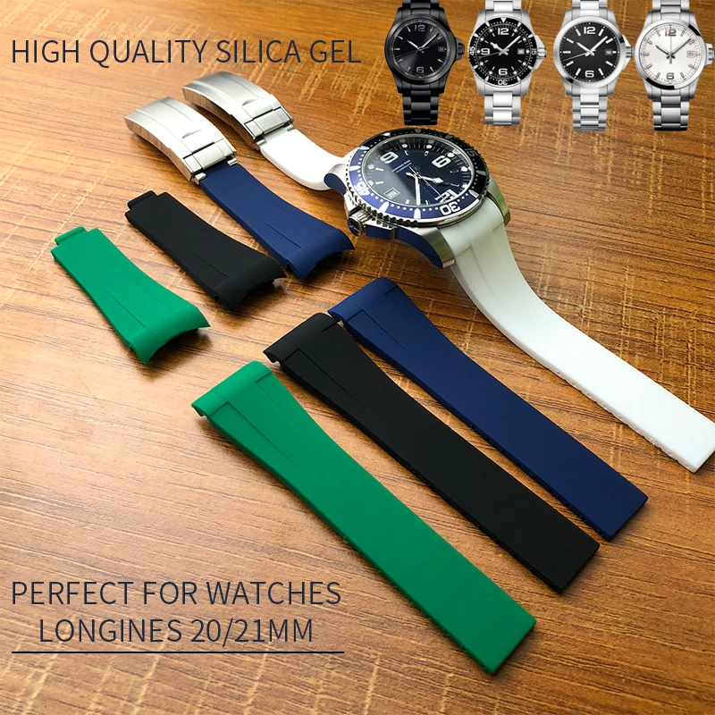longines rubber strap