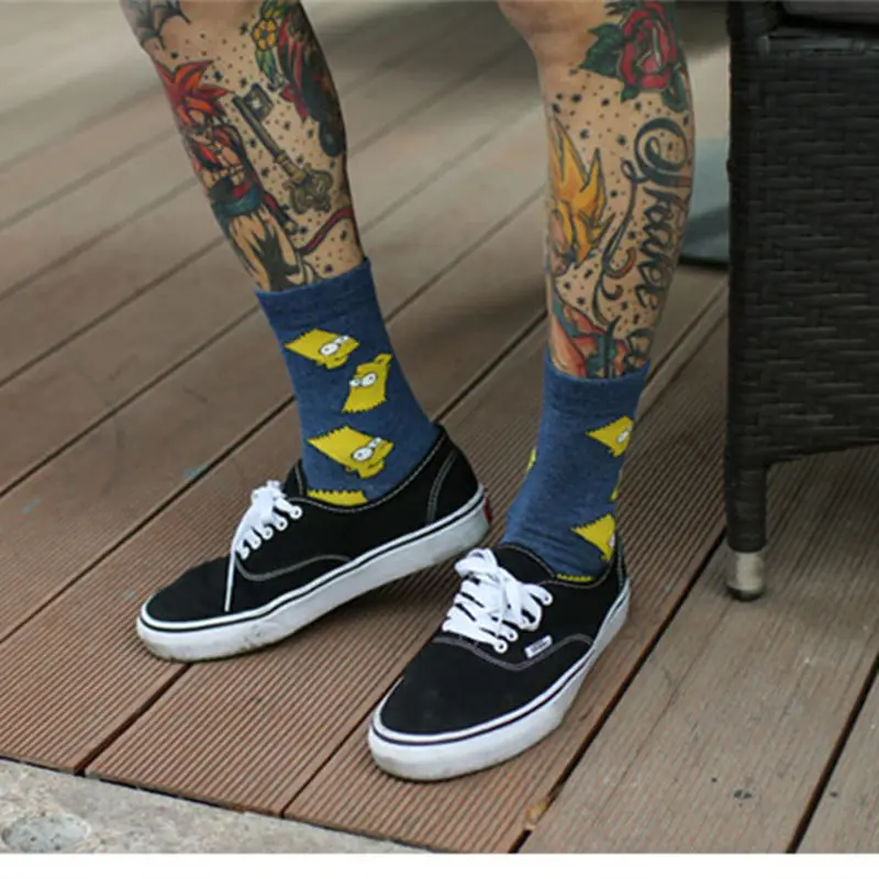 

Socks Women cotton Simpsons Family Novelty Cute winter Socks Cotton Happy Funny socks Harajuku halloween calcetines sokken sox