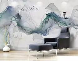 Настенная бумага на заказ фотообои дзен настроение абстрактные чернила пейзаж настенная декоративная живопись papel de parede