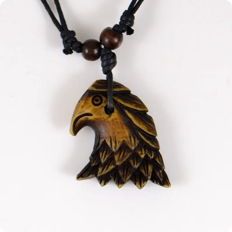 

American Bald Eagle Hawk Falcon Resin Pendant Necklaces Amulet Lucky Gift Cool Tribal Totem Fashion Jewelry