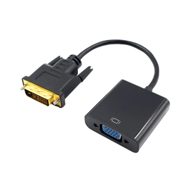 С DVI на VGA Кабель-адаптер 1080P DVI-D на VGA кабель 24+ 1 25 Pin DVI штекер на 15 Pin VGA Женский видео конвертер для ПК Дисплей