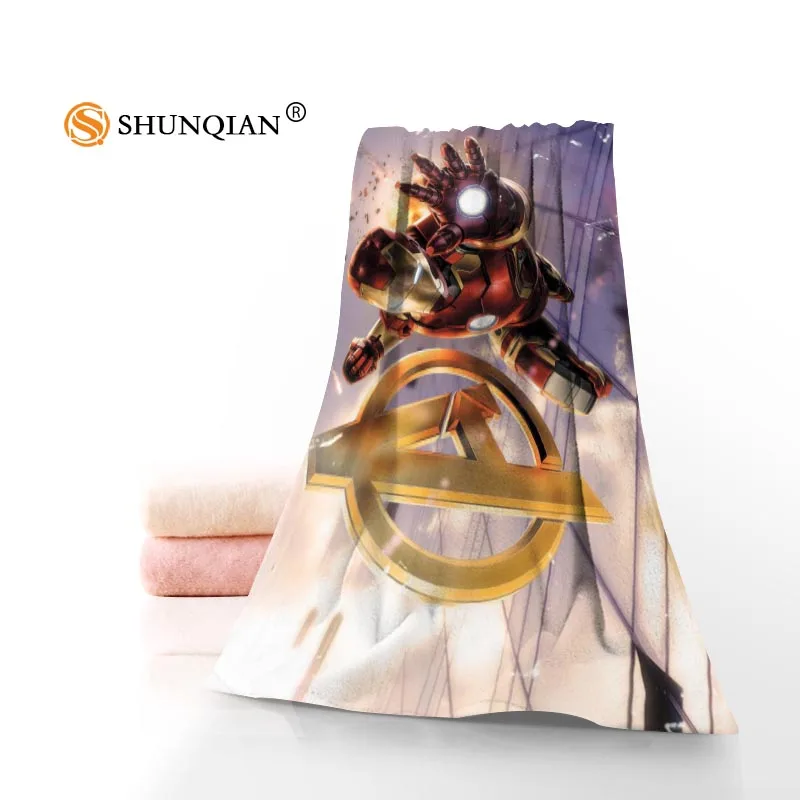 

New Custom Iron Man Towel Printed Cotton Face/Bath Towels Microfiber Fabric For Kids Men Women Shower Towels A9.25