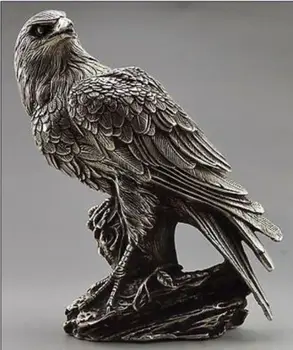 

Elaborate Chinese Collectible Decorate Old Handwork Tibetan Silver Eagle On Tree Box & Statue
