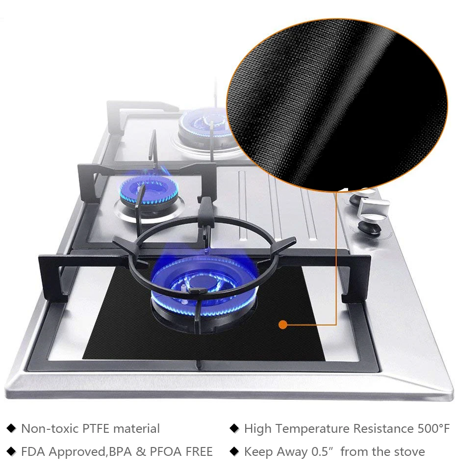 KONCO 4 шт стекловолокно многоразовые газовые протекторы для плиты газовая плита горелки крышки кухонный коврик для инструментов плита протекторы