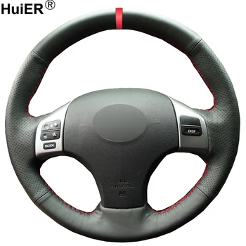 

HuiER Hand Sewing Car Steering Wheel Cover Red Marker For Lexus IS IS250 IS250C IS300 IS300C IS350 IS350C F SPORT 2005-2011