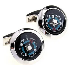 

4 model High Quality Real Compass Cufflinks Glossy Exquisite Button Fashion Brand Copper Metal Business Cufflinks for Shirts