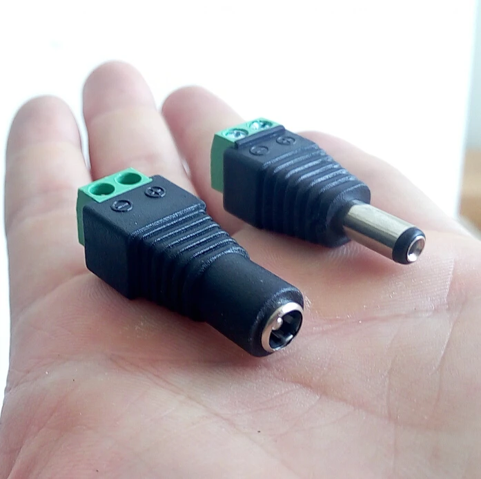 No Soldering 2.1x5.5mm Power Dc Jack Plug Socket Dc Connector Female + Male Dc Plug Jack Adapter