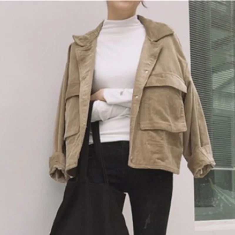 lower price  Coat Female Single Breasted Jacket Streetwear Coat Autumn Europe Loose Jacket For Women Casual Purp