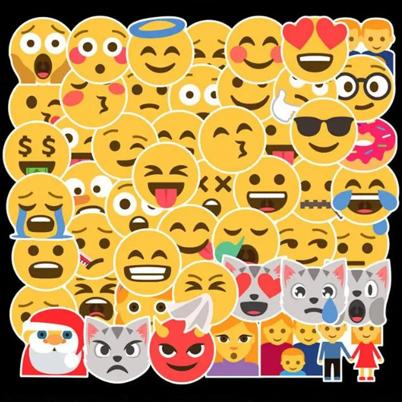 

50pc/Lot Graffiti Stickers Emojj Stickers Enfant Toys For Children Scrapbooking Guitar Skateboard Brand Waterproof Kids Stickers
