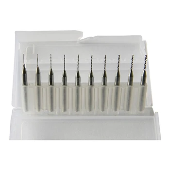 

Pack of 10 Carbide mini Drill Bits CNC PCB (0.3-1.2mm)