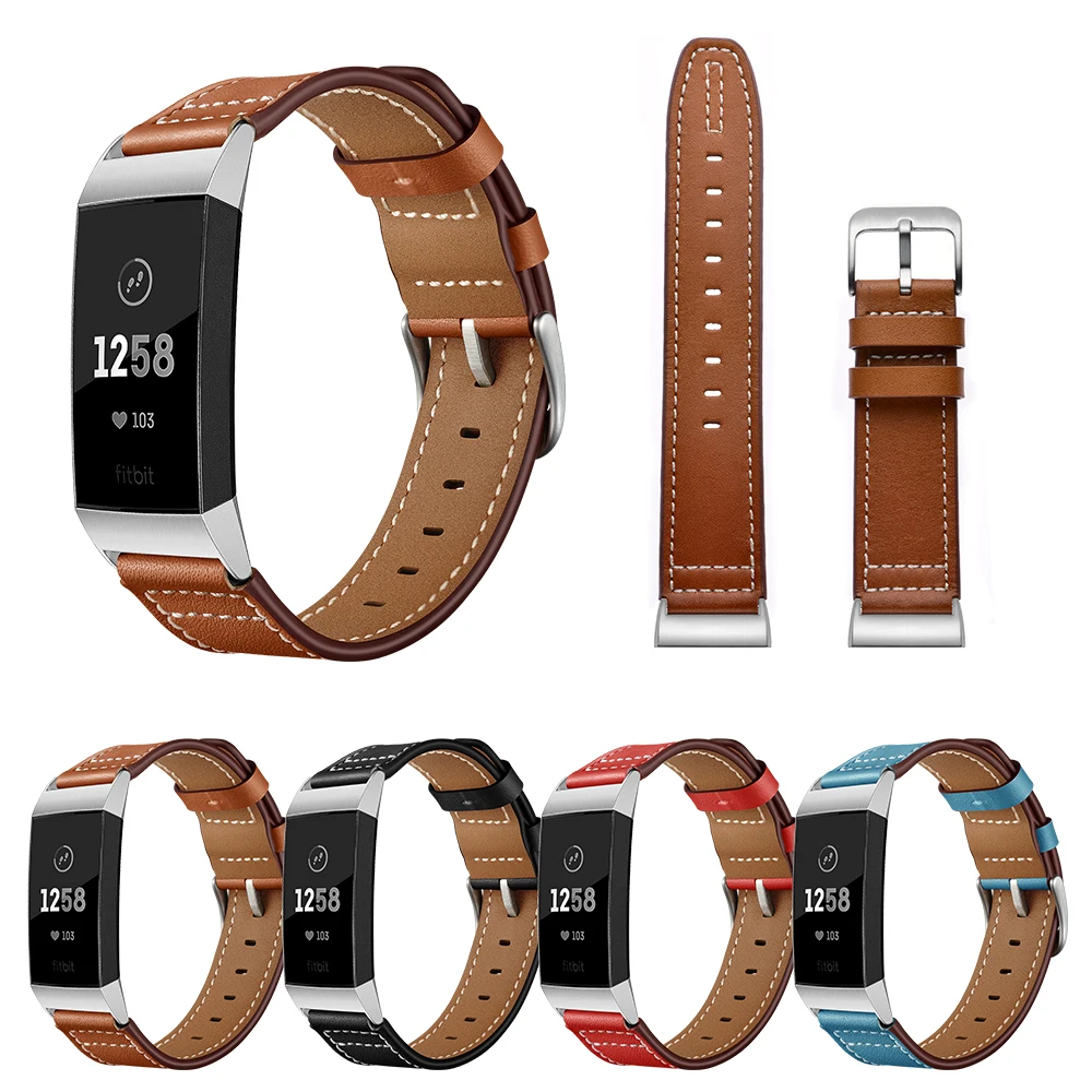 

U Type Genuine Leather Band For Fitbit Charge3 Replace Ventilation Sport Wrist Straps For Fitbit Charge 3 Watchband Accessories
