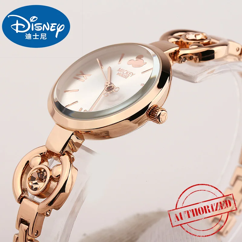 

Disney Women Watches 2018 geneva Gold Rose Gold Silver Luxury Watch Women relogio feminino luxo Bracelet Rhinestone Ladies Watch