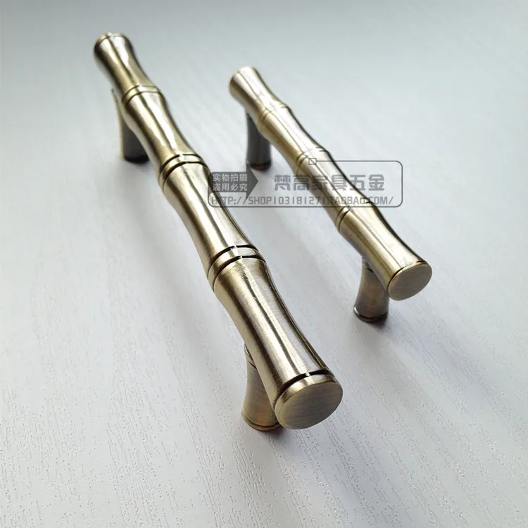 Bronze Handle Antique Retro Cabinet Wardrobe Door Handle Drawer Pull Bamboo Garden Knob 64/96mm Screw Spacing Polishing Brushed Bronze Handle Antique Retro Cabinet Wardrobe Door Handle Drawer Pull Bamboo Garden Knob 64/96mm Screw Spacing Polishing Brushed
