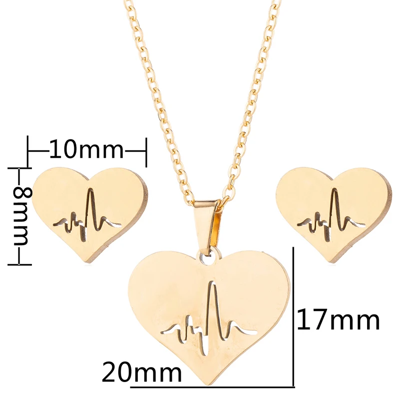 Shuangshuo минималистичное изысканное сердце с сережки стук сердца ожерелья для женщин День матери подарок на день рождения повседневные ювелирные изделия набор