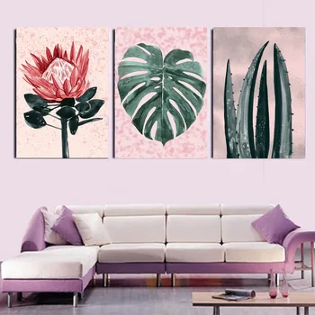 

Huacan Diamond Embroidery Complete Kit Plant 3pcs Square Full 5d Diamond Painting Accessories Flower Diamond Art
