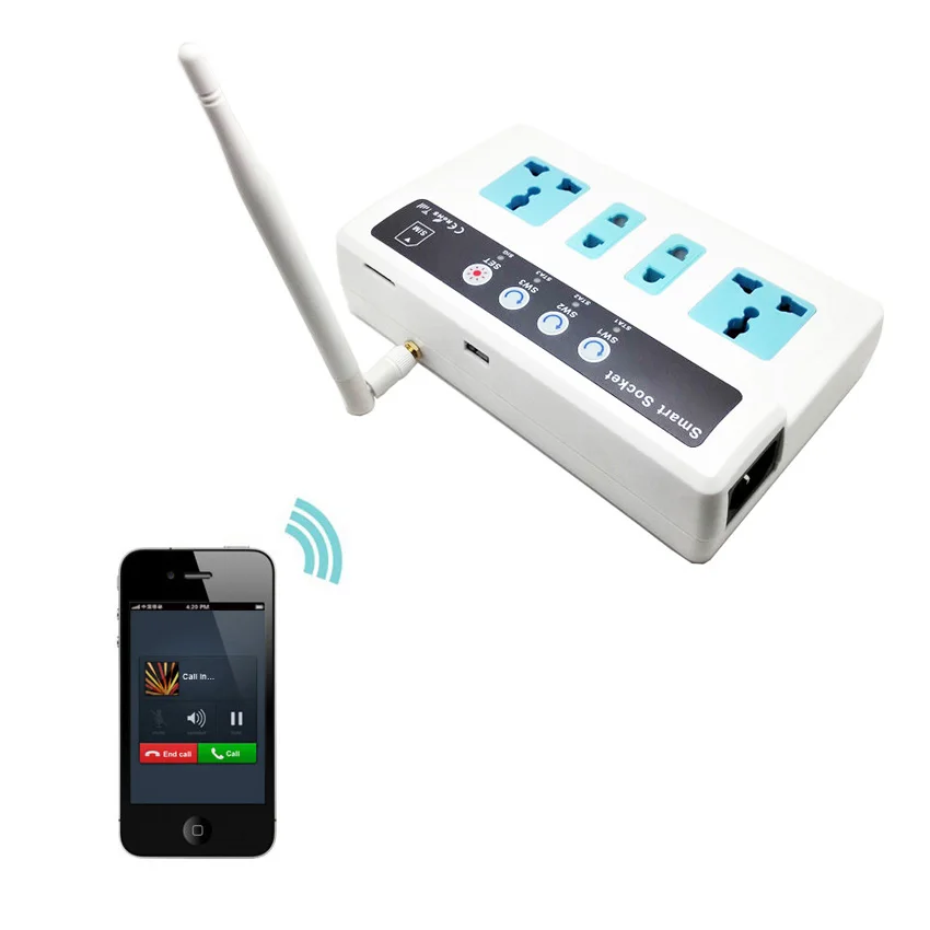 

GSM SIM Card Phone/Call/SMS Remote Control Universal Wireless Smart Extension Electrical Socket Outlet/4 Outlets/EU/US plug