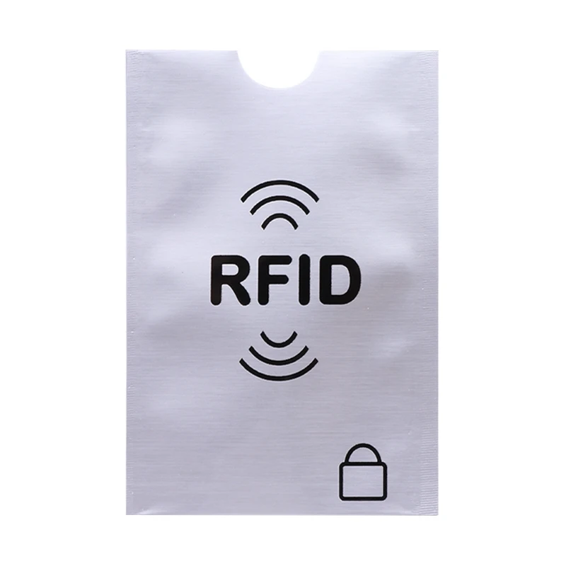 THINKTHENDO чехол для кредитных карт протектор RFID держатель экрана Защитный чехол блокирующий рукав - Цвет: Серебристый