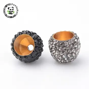 

Golden Plated Alloy Rhinestone Terminators Cord Ends, Half Round, Mixed Color, 12x10.5mm, Hole: 1.5mm and 7mm