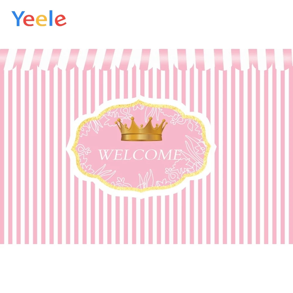 

Yeele Vinyl Welcome Newborn Baby Girl Princess Party Photograph Backdrop Baby Shower Photocall Background for Photo Studio