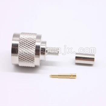 

N male crimp RF Coxial connector converter N male Plug straight Crimp for RG58 RG142 LMR195 coaxial cable fast ship