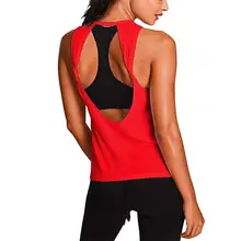 Для женщин без рукавов майка для фитнеса маечка фтболка быстрое высыхание жилет летние пикантные быстро сохнут Свободный жилет женский однотонный топ