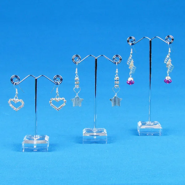 Metal Alloy Silver Plated Clear Acrylic Earring Tree Shaped Display Metal Alloy Silver Plated Clear Acrylic Earring Tree Shaped Display Stand Holder For Jewelry Fashion