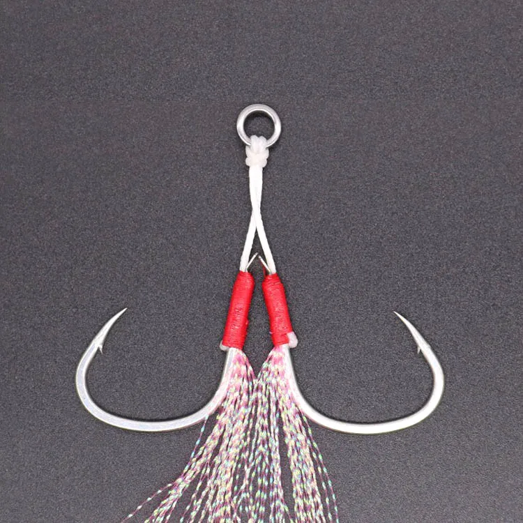 

2/0 3/0 4/0 5/0 Slow Jig Hook with feather Assist Double Fish Hooks Saltwater INCHIKU All For Fishing Tackles Snap