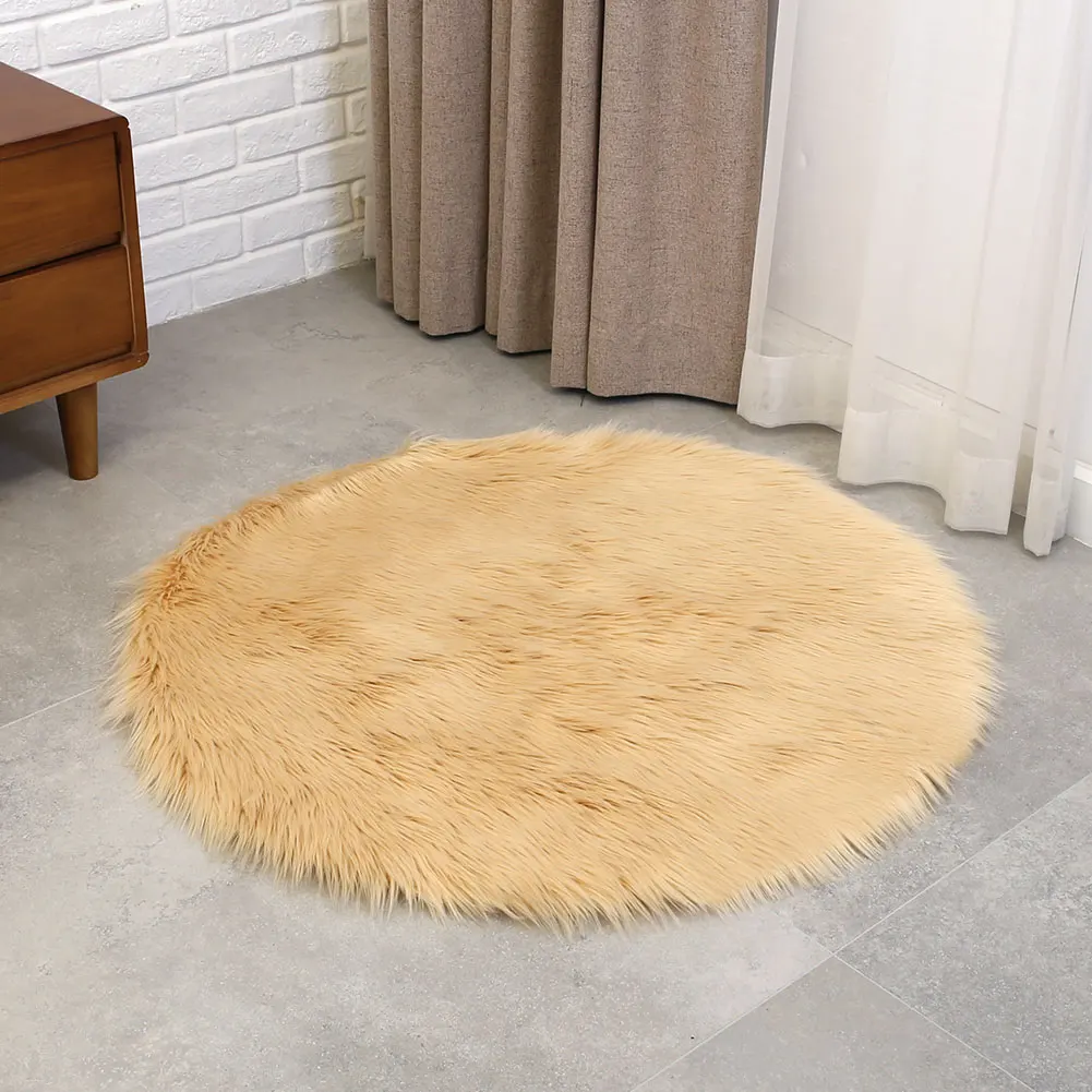 60X60 см пушистые коврики диван стул Пол роскошный гостиная столовая спальня ковер пол пушистый коврик круговой шерстяной ковер