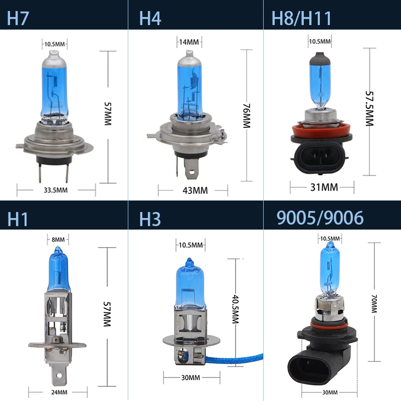 1 шт. авто галогенная лампа H11 H7 H4 H3 H1 H8 HB3 HB4 9005 9006 H16 H15 5202 100 Вт 24 Вт, HOD, Автомобильные противотуманные фары белый 12V светодиодные фары лампы