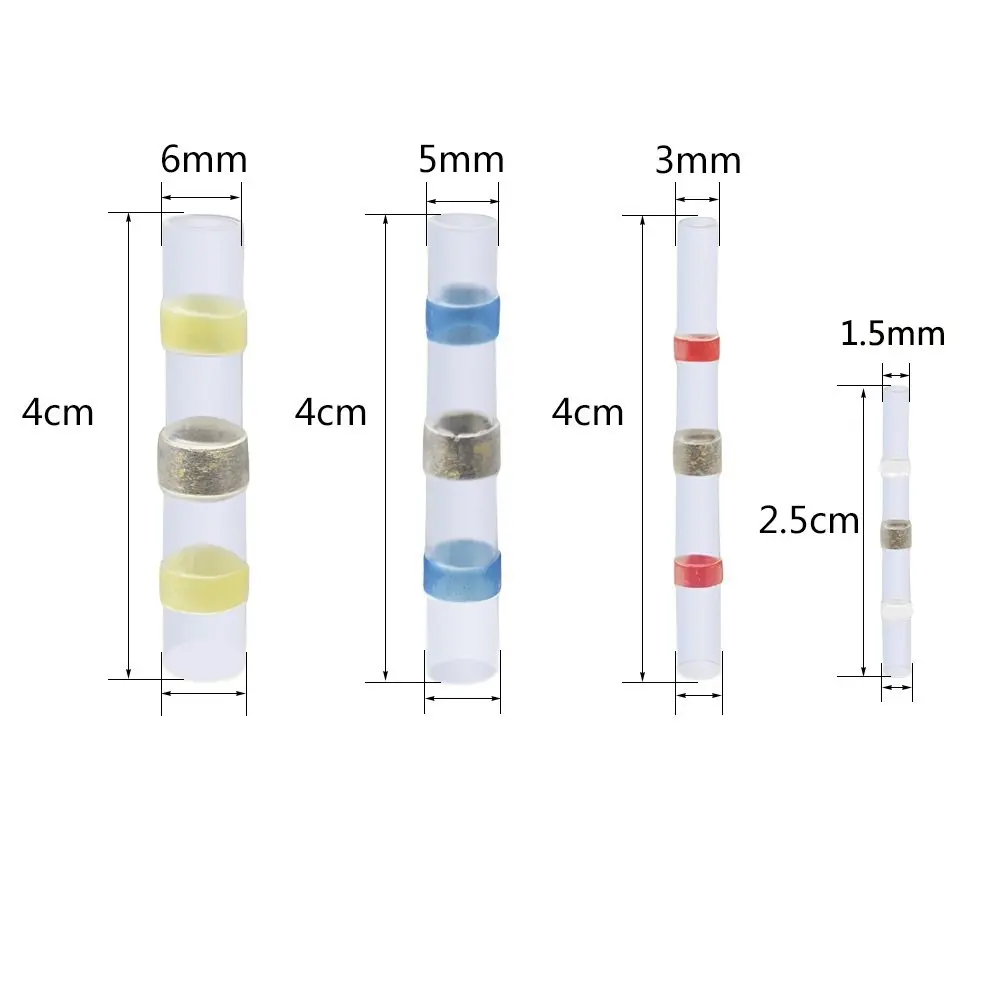 50 шт. смешанные термоусадочные пайки терминалы водонепроницаемый припой рукав трубки электрический провод изолированные стыковые разъемы комплект