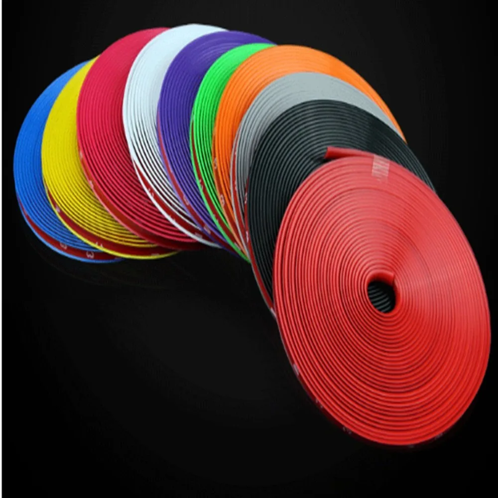

8M Solid Wheel Well Fender Decorative Edge Tape Molding Trim Strip Protector