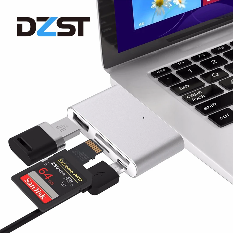 

DZLST Card Reader All in 1 USB Type-C to USB 2.0 Micro USB SD OTG Hub TF Memory Card Mini Converter Adapter Card Reader Hub
