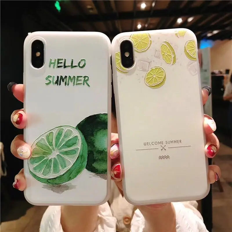 Hello Summer Lemon 3D Relief Pattern High Quality Soft TPU Case Cover For Iphone6 6S 7 7S 8 X 6P 7P 8P |