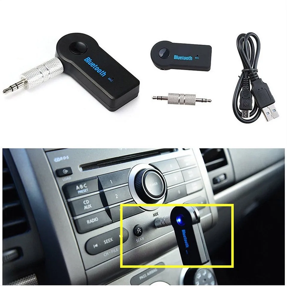 Universal 3.5mm Aux Car Bluetooth Adapter Handfree Auto Car Music Receiver Adapter Wireless