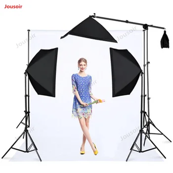 

LED Studio three lamp softbox background rack Photographic fill light softbox small photo lamp set CD50 T03