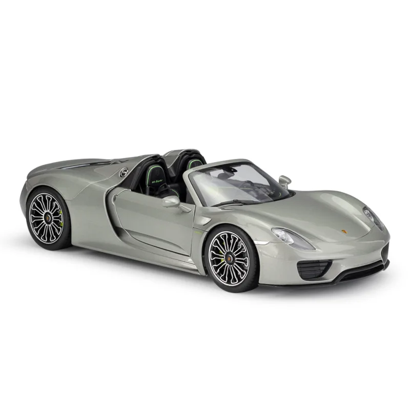 1:18 Welly Prsche 918 Spyder серая литая модель автомобиля - Цвет: 918 Spyder Open Top