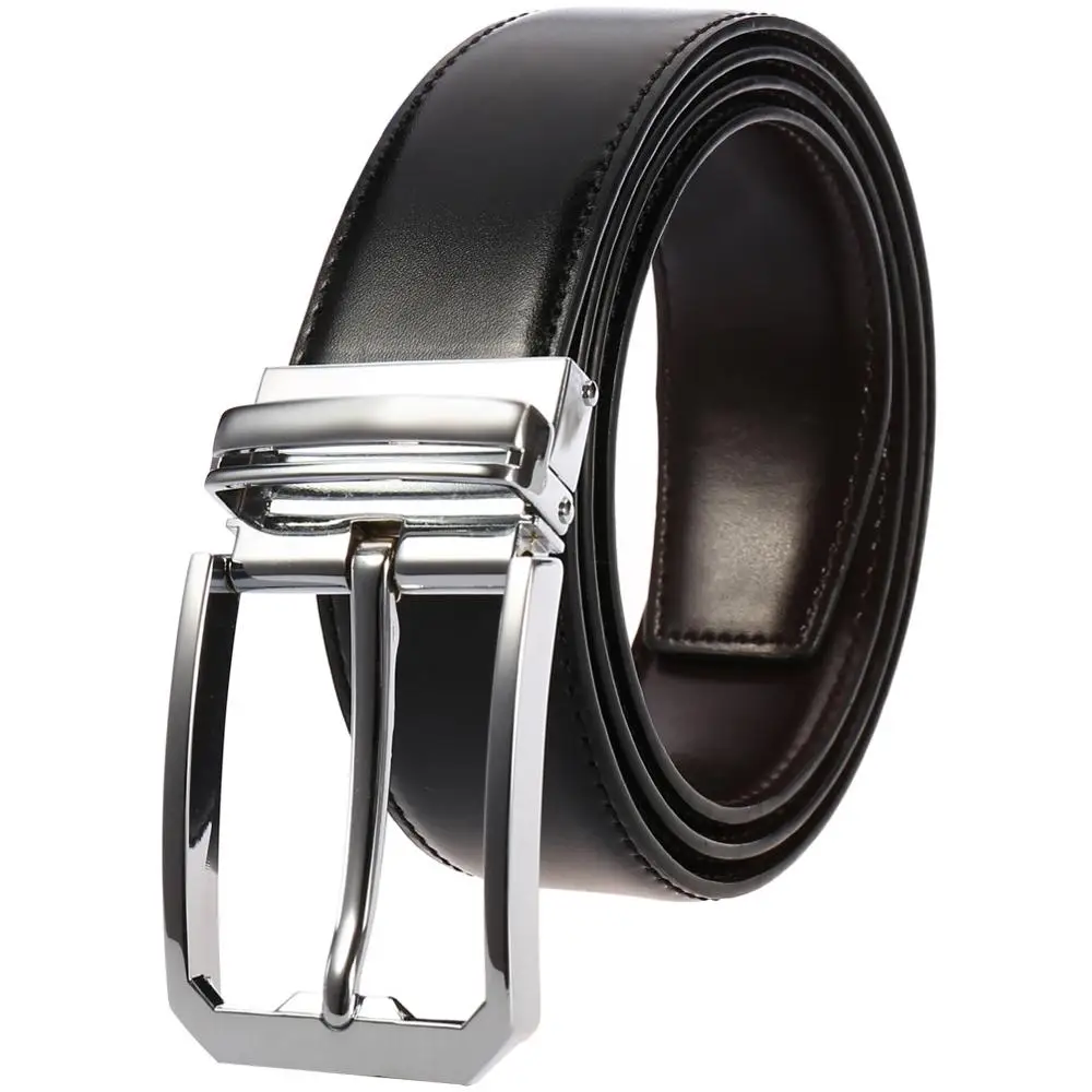 Men/'s Black//Brown Genuine Leather Strap Belts Metal Pin Buckle Wasitbelt 120CM