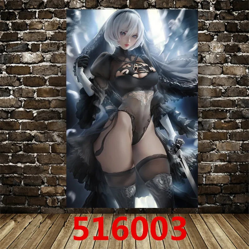 NieR: автоматический игровой постер Картина на холсте рамка картина для гостиной