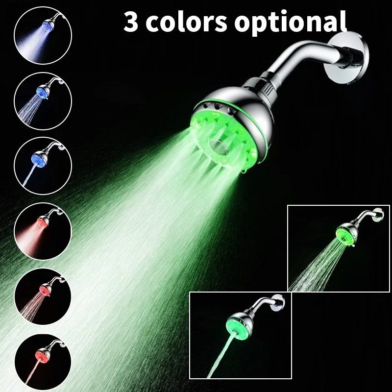 

Shower Head LED Light high pressure shower heads watering for bathroom Shower Bath Head handheld SPA