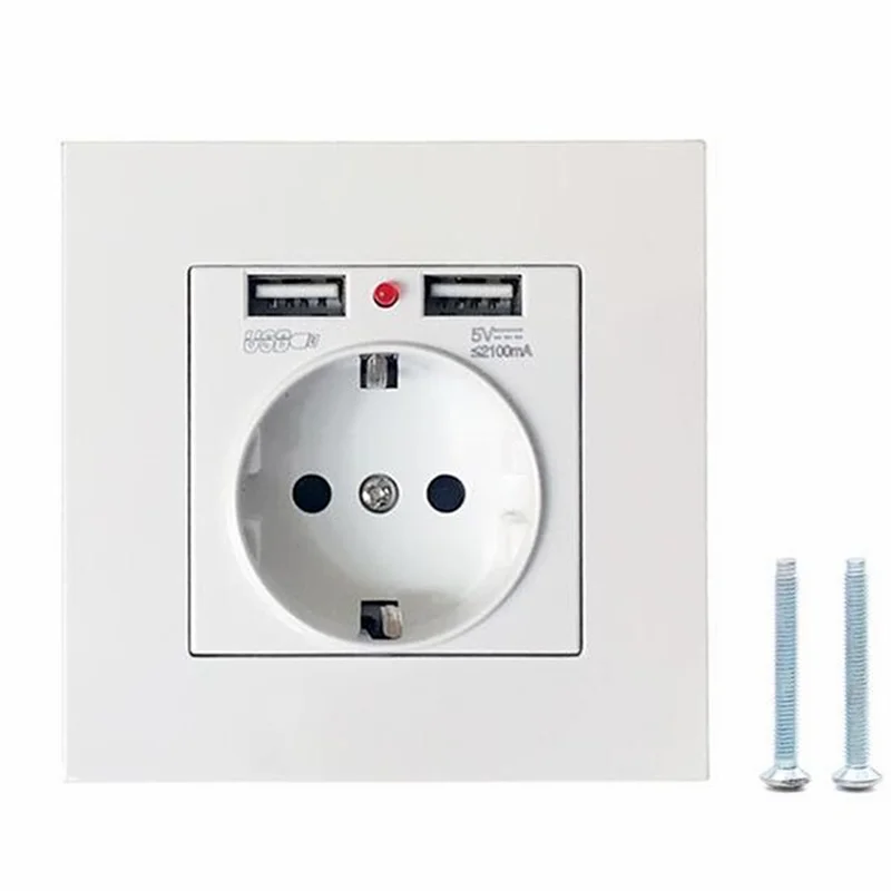 

Best Dual USB Port 2A USB Wall Charger Adapter EU Plug Socket Power Outlet Panel