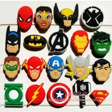 Горячие 19 шт Мстители ПВХ обуви Подвески Аксессуары для обуви обувь Пряжка для браслетов и детских подарков Лучшие