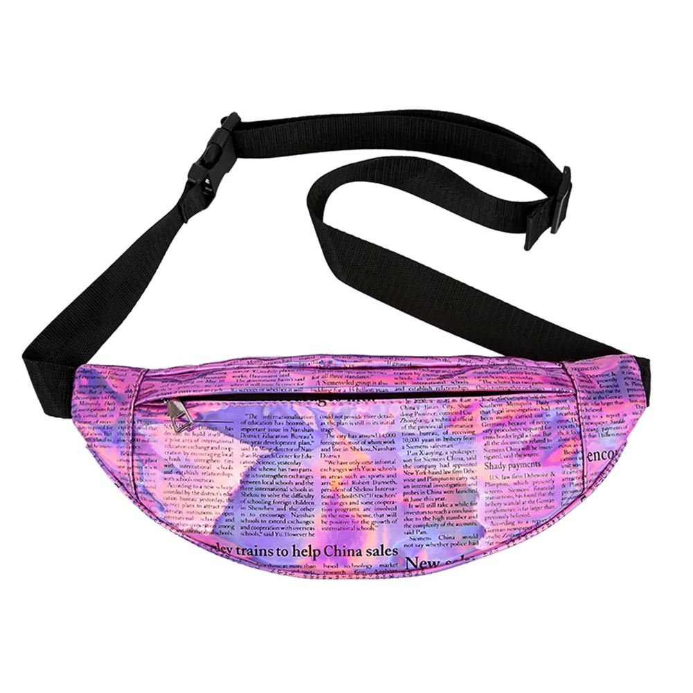

Women Waist Pack Newspaper Pocket Crossbody Summer Letters Bag Girls Shoulder Crossbody Waist Pack Chest Bag PU Leather Designer