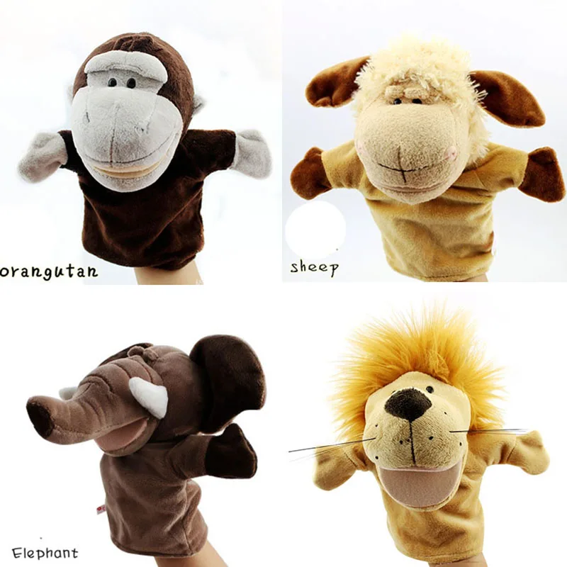 24cm Hot Sell Hand Puppets Monkey Plush Velour Animals Hand Puppets for