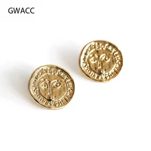 GWACC Vintage Disco Coin Minimalist Stud Earrings Round Metal Copper Alloy Geometric Circle Retro Engraved Jewelry Wholesale GWACC Vintage Disco Coin Minimalist Stud Earrings Round Metal Copper Alloy Geometric Circle Retro Engraved Jewelry Wholesale