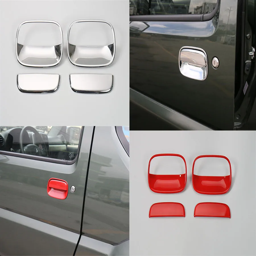 

Car-Styling 4pcs/set ABS Exterior Door Handle Bowl Decoration Frame Panel Sticker Cover Trim Fit For Suzuki Jimny 2007-2015