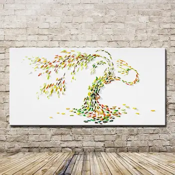 

Mintura Pop Art Poster Handpainted Modern Abstract Life Tree Oil Painting On Canvas Wall Picture For Living Room Home Decoratiom