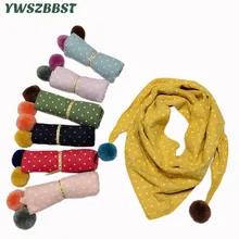 Новинка; Весенний треугольный шарф для маленьких девочек; осенне-зимняя шаль в горошек для маленьких мальчиков; детский хлопковый шейный платок; теплый детский шейный платок